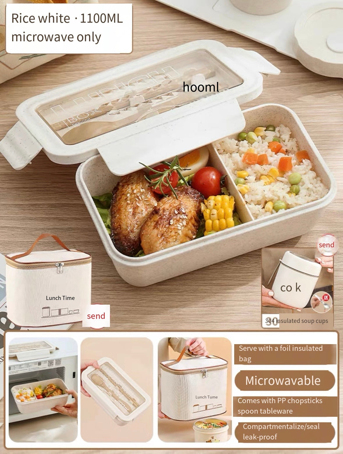 Fresh-keeping box lunch box with lid can be heated in microwave oven for office workers to bring food and sealed food grade lunch box plastic