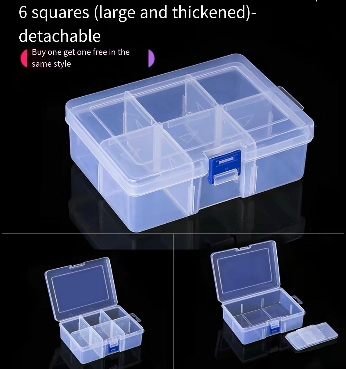 screw storage box plastic transparent classification grid tool electronic component sample box