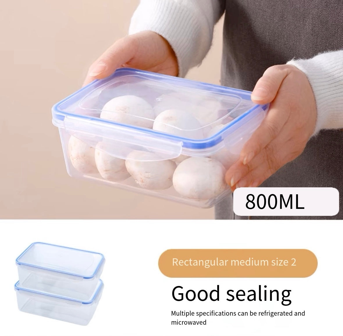 Food grade refrigerator fresh-keeping box refrigerator special storage box student office worker microwave heating lunch box lunch box