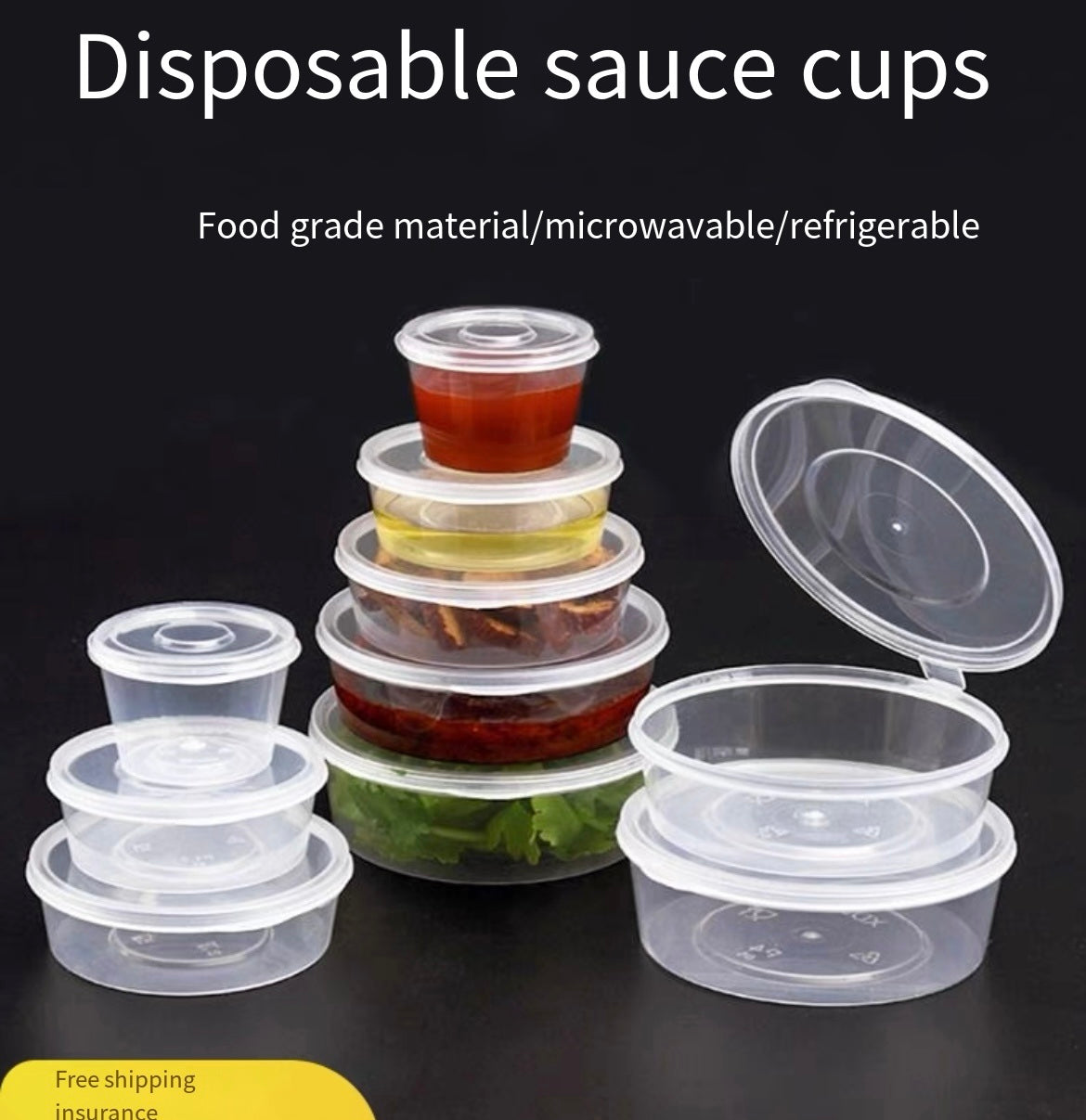 Disposable sauce cup commercial small dipping cup portable sealed with lid connected takeaway packaged sauce box sub-packaging box