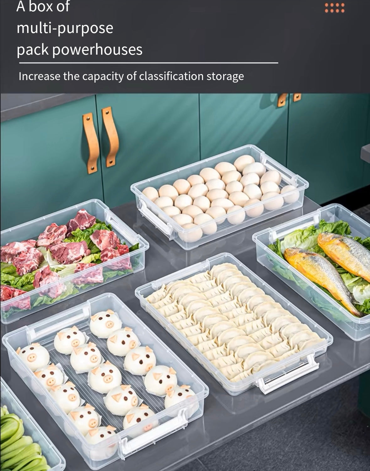 Refrigerator storage box meat preservation box vegetable frozen meat compartment box food grade food dumplings onion sorting artifact