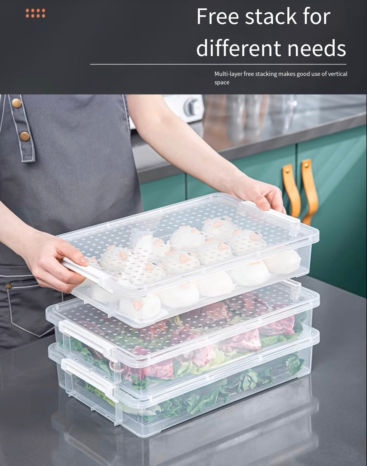 Refrigerator storage box meat preservation box vegetable frozen meat compartment box food grade food dumplings onion sorting artifact