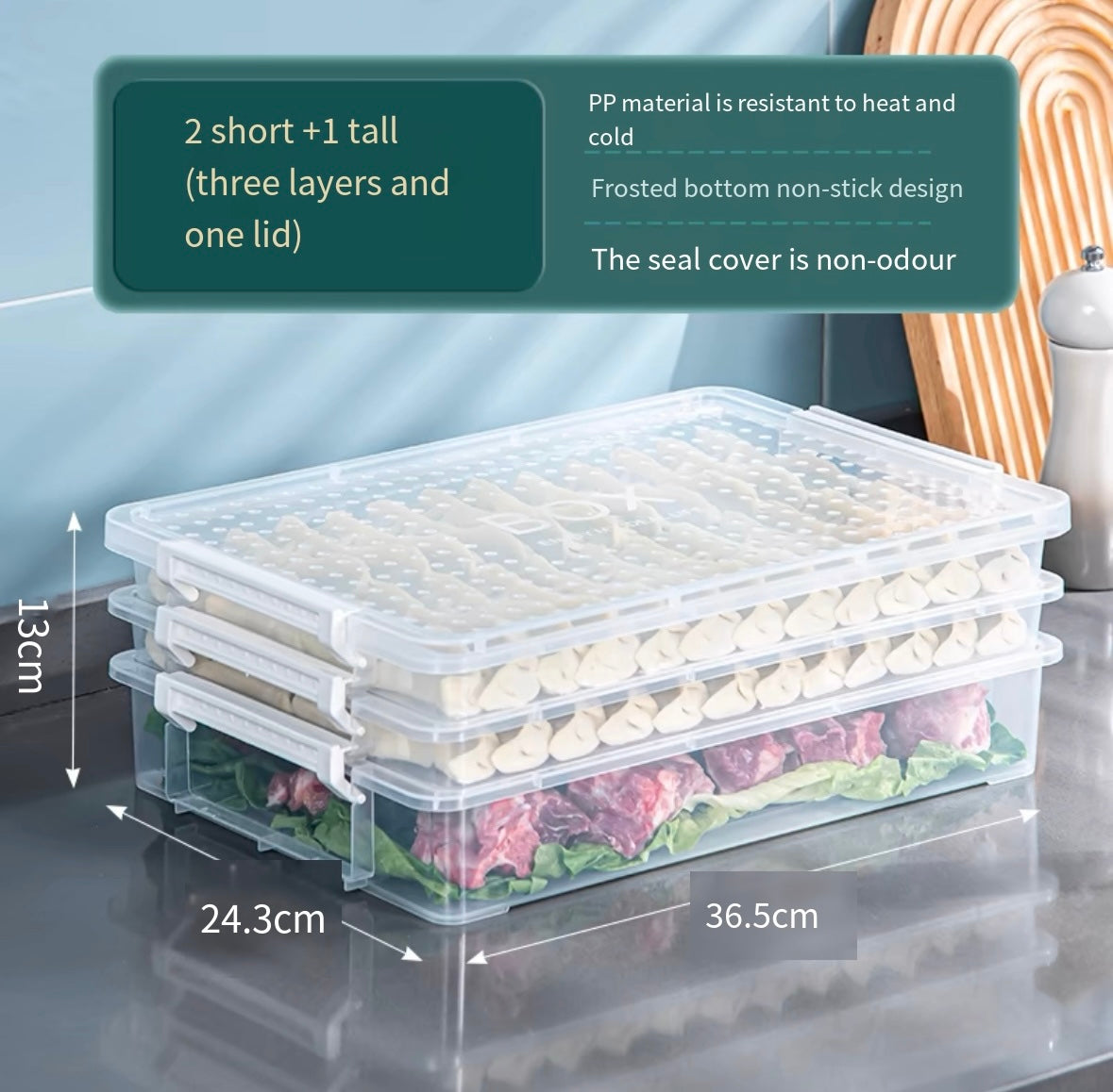 Refrigerator storage box meat preservation box vegetable frozen meat compartment box food grade food dumplings onion sorting artifact