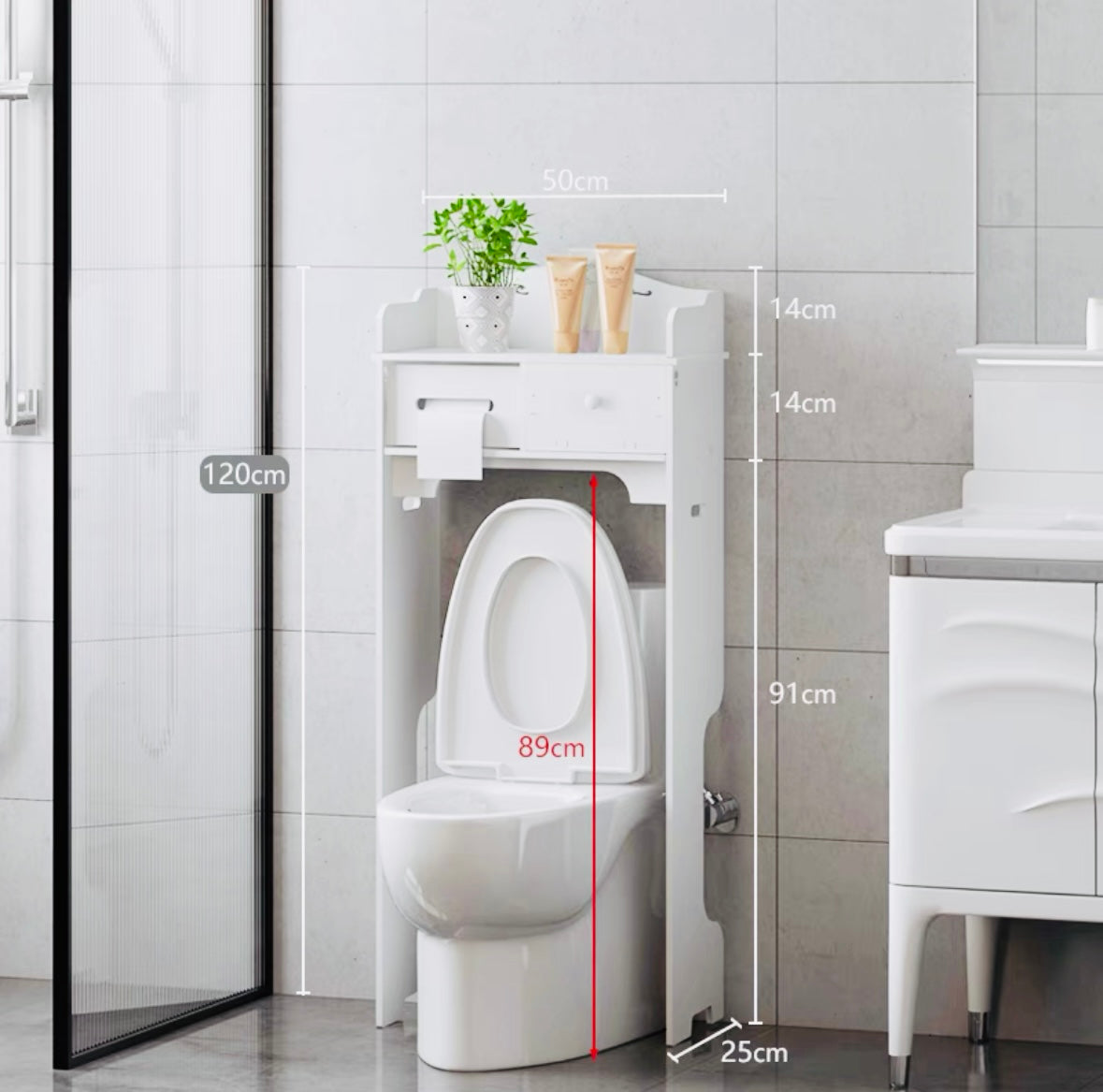 pvc Bathroom storage rack, bathroom storage rack, toilet storage cabinet, toilet side cabinet, bathroom storage cabinet, floor-standing waterproof