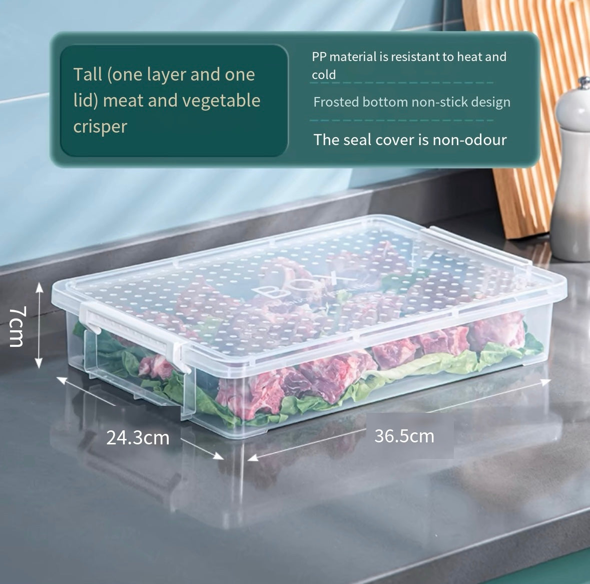 Refrigerator storage box meat preservation box vegetable frozen meat compartment box food grade food dumplings onion sorting artifact