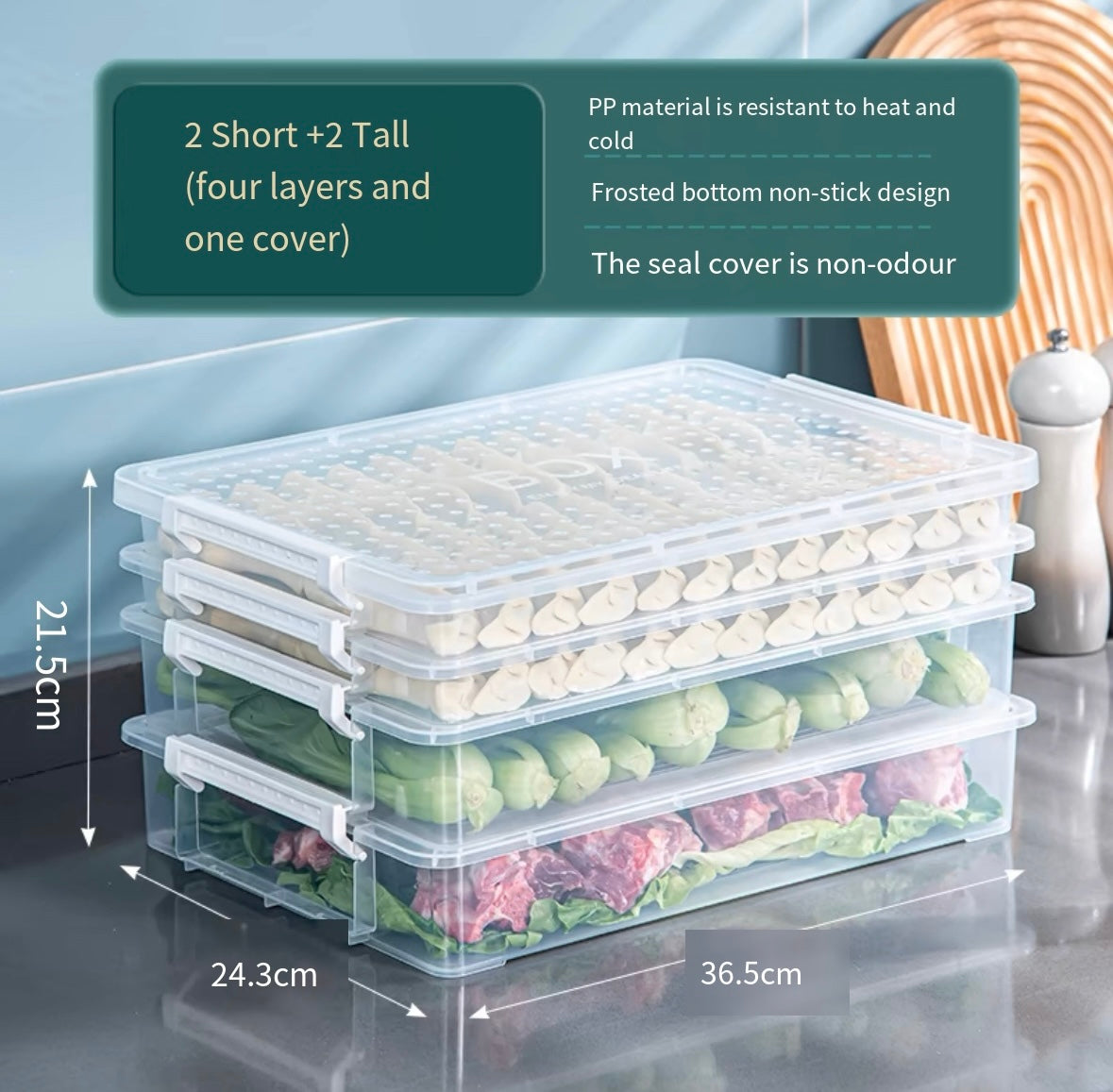 Refrigerator storage box meat preservation box vegetable frozen meat compartment box food grade food dumplings onion sorting artifact