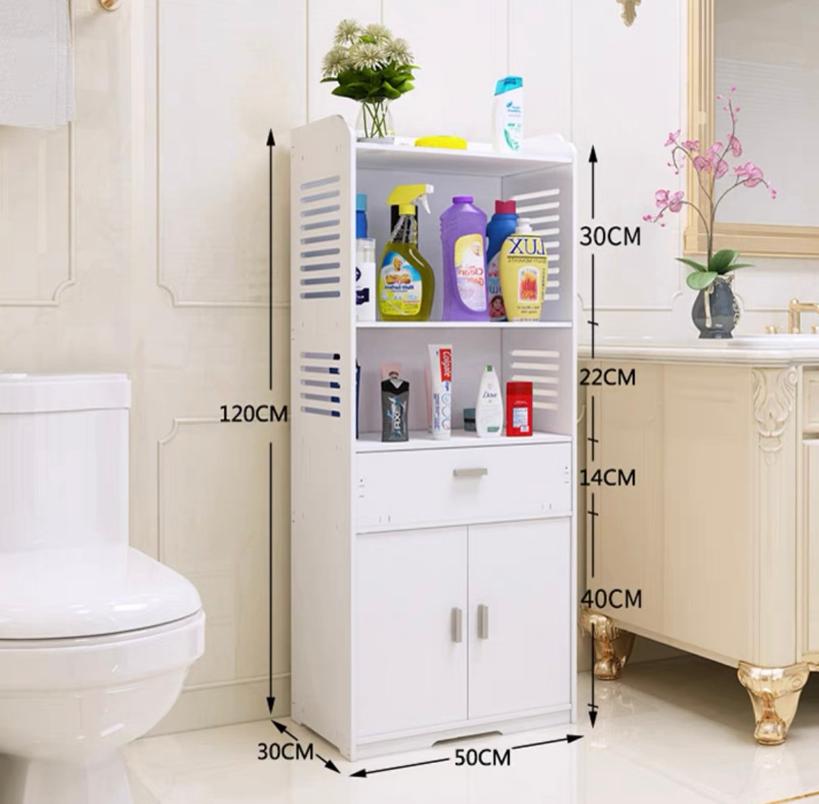 pvc Bathroom toilet storage rack floor-standing toilet toilet side cabinet bathroom storage storage rack washbasin rack waterproof