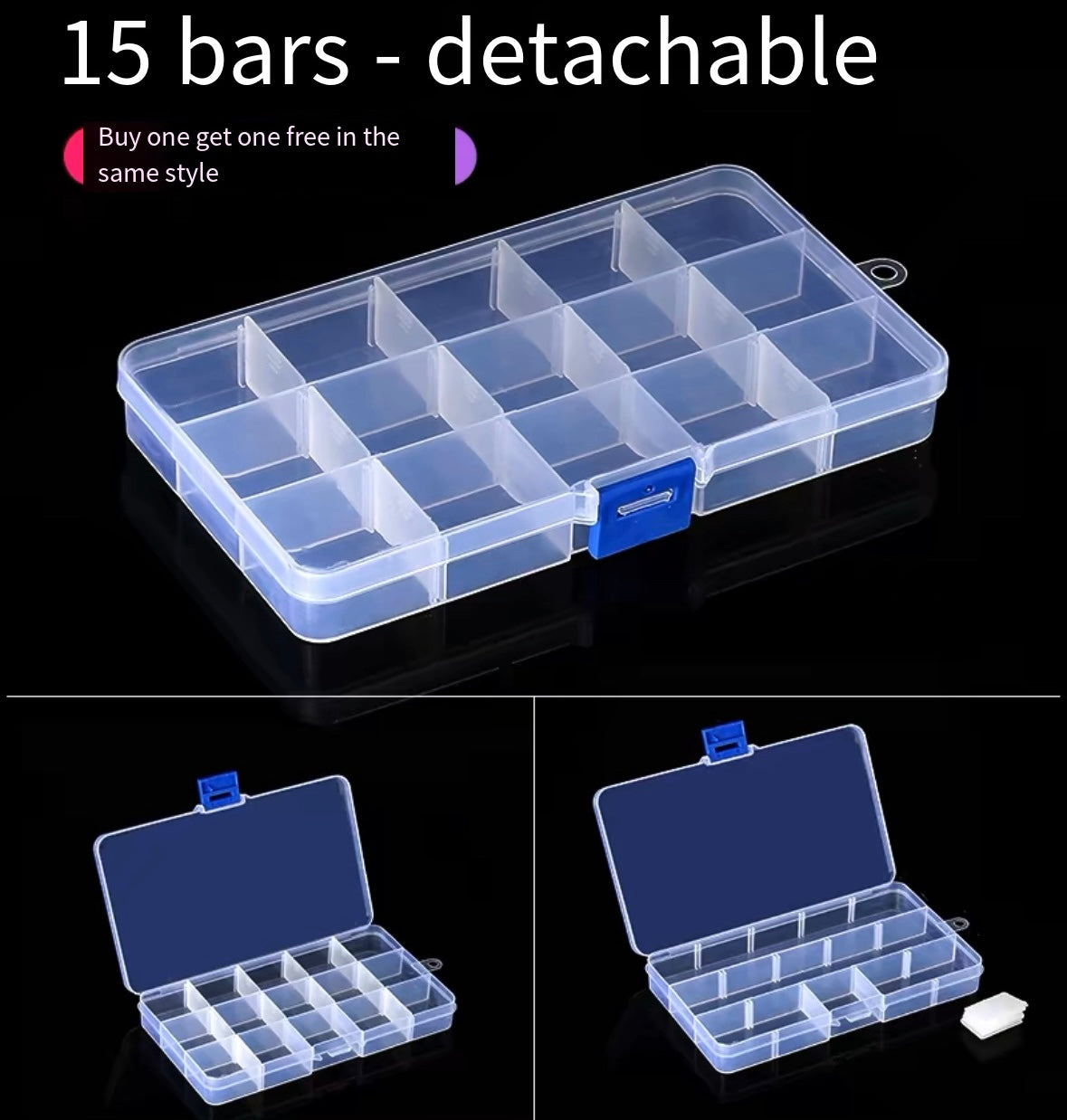 screw storage box plastic transparent classification grid tool electronic component sample box