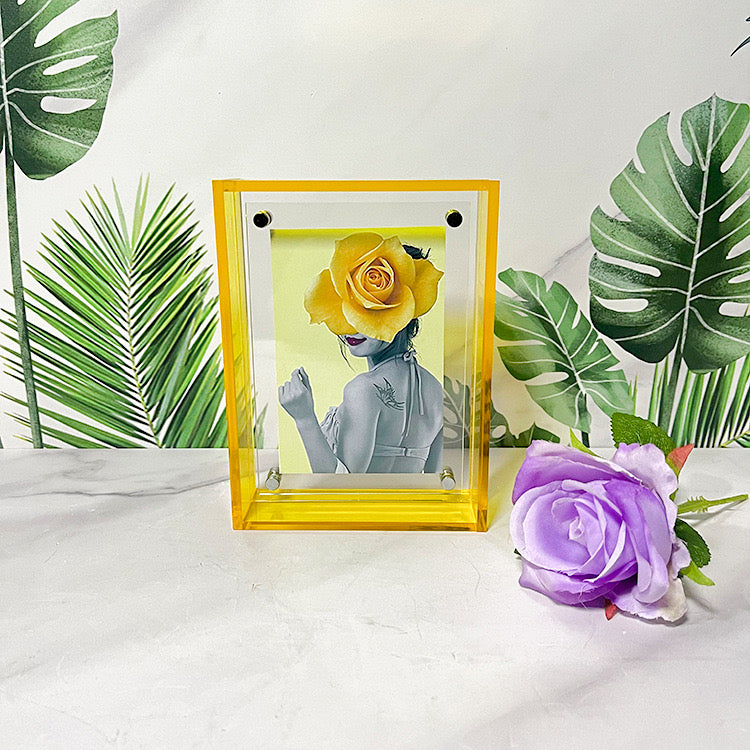 Acrylic transparent colorful edge floating photo frame table transparent poster photo frame painting ins picture frame frame