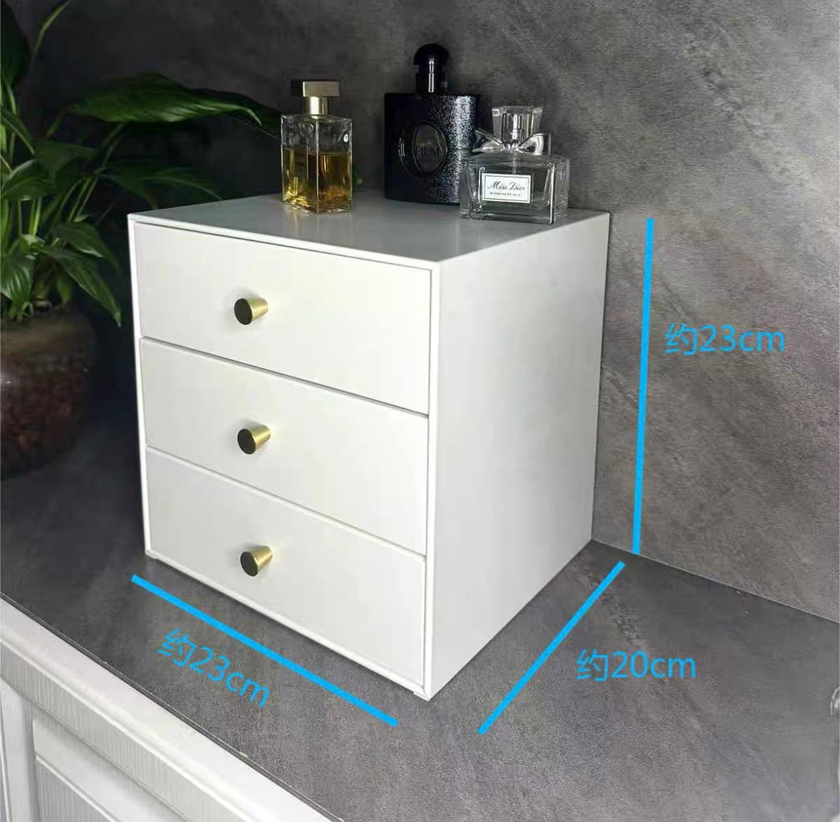 pvc Light luxury simple entrance cosmetics home stationery desktop metal carbon steel art drawer storage cabinet box storage box