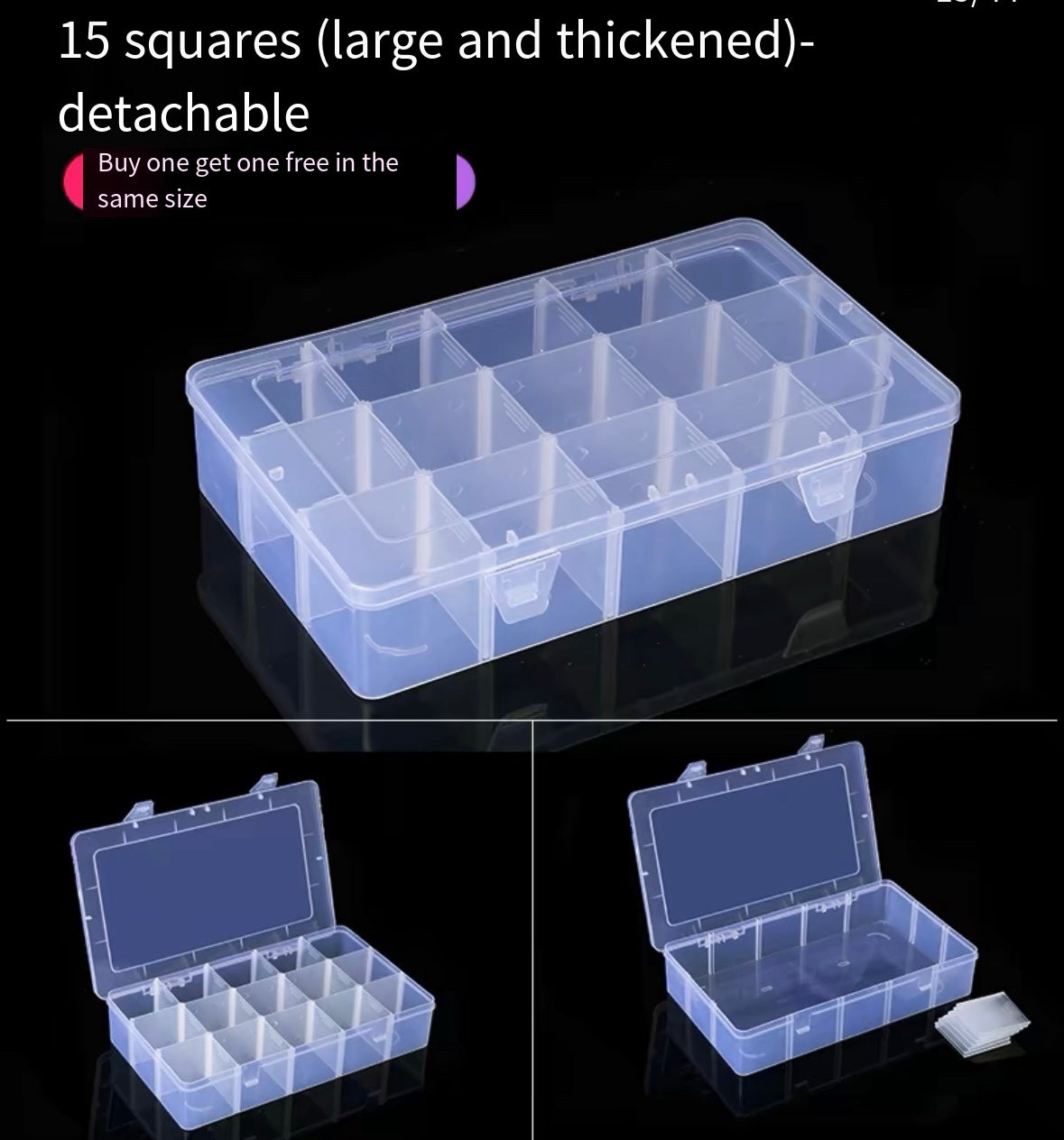 screw storage box plastic transparent classification grid tool electronic component sample box