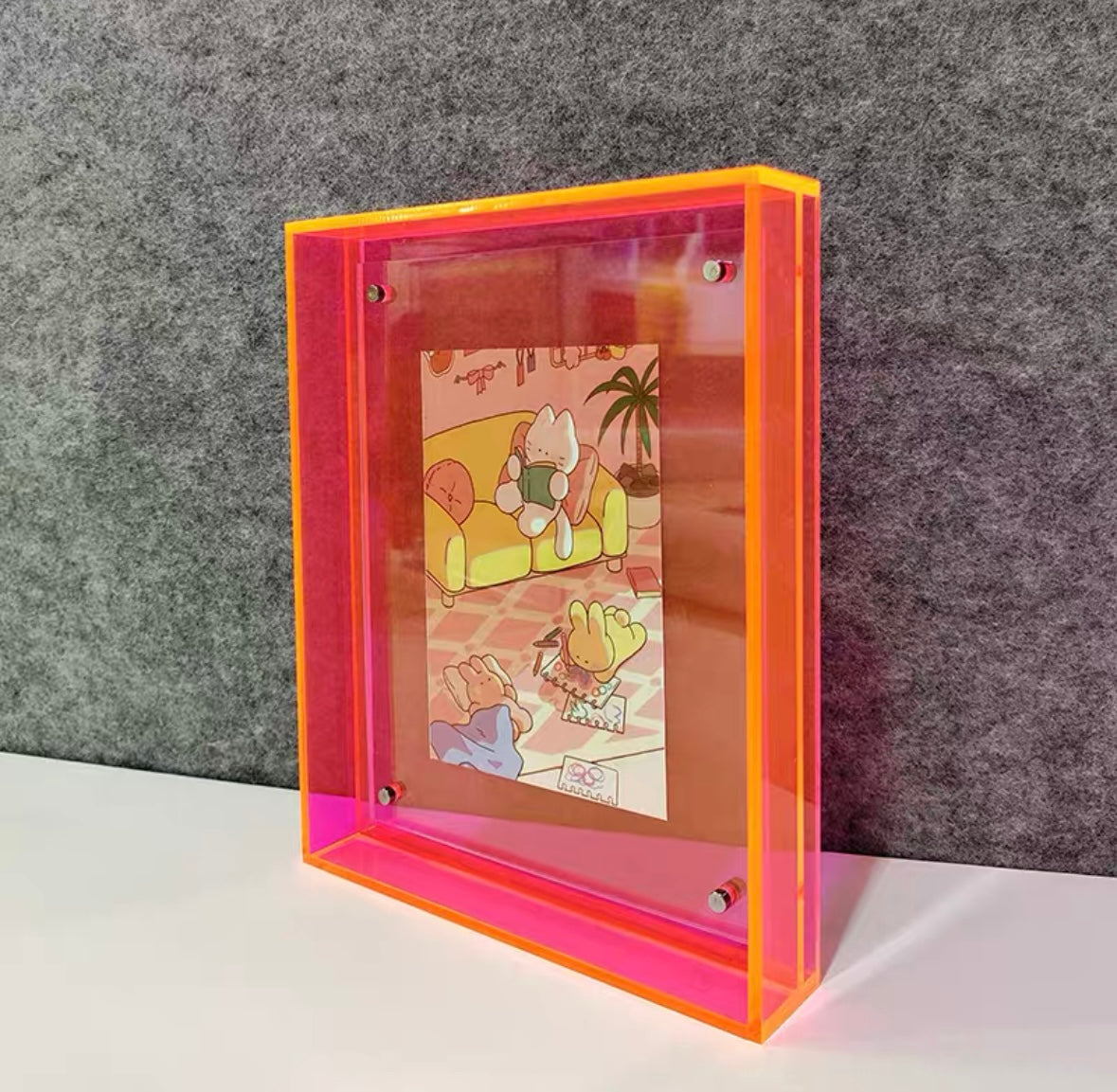 Acrylic picture frame for painting mounting, custom art full-color transparent colorful photo frame, picture core, decorative painting display frame, dustproof