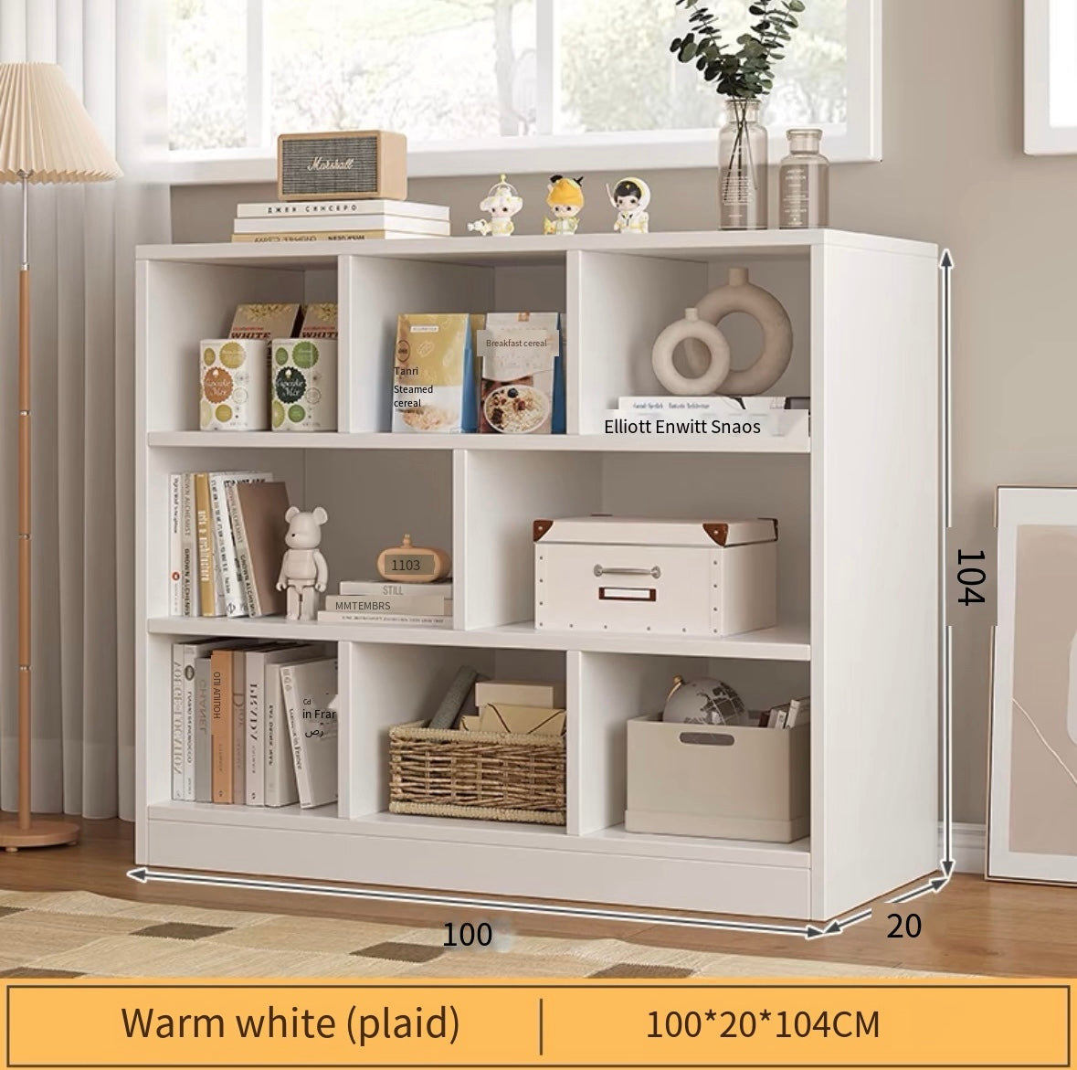 pvc bookshelf floor-standing storage rack multi-layer home bookcase living room storage storage layered rack with door lattice cabinet reading rack