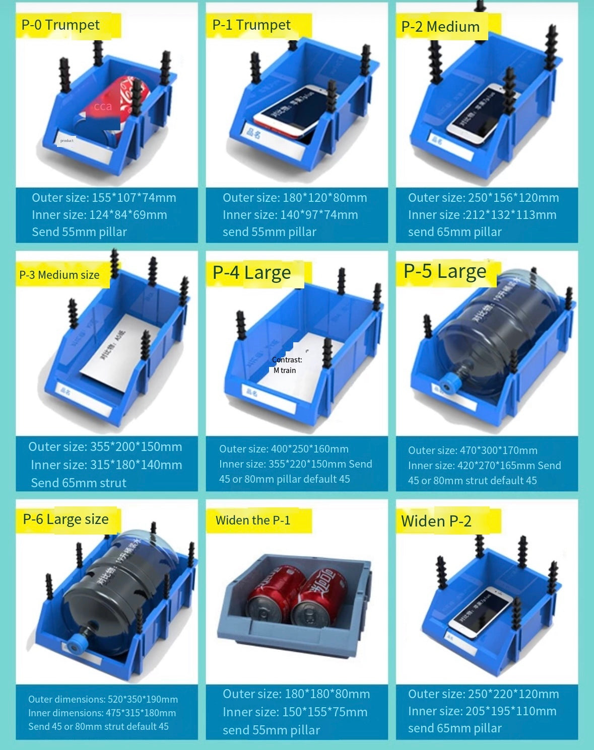 Warehouse oblique parts box plastic box screw box hardware storage box shelf tool box material box accessories box