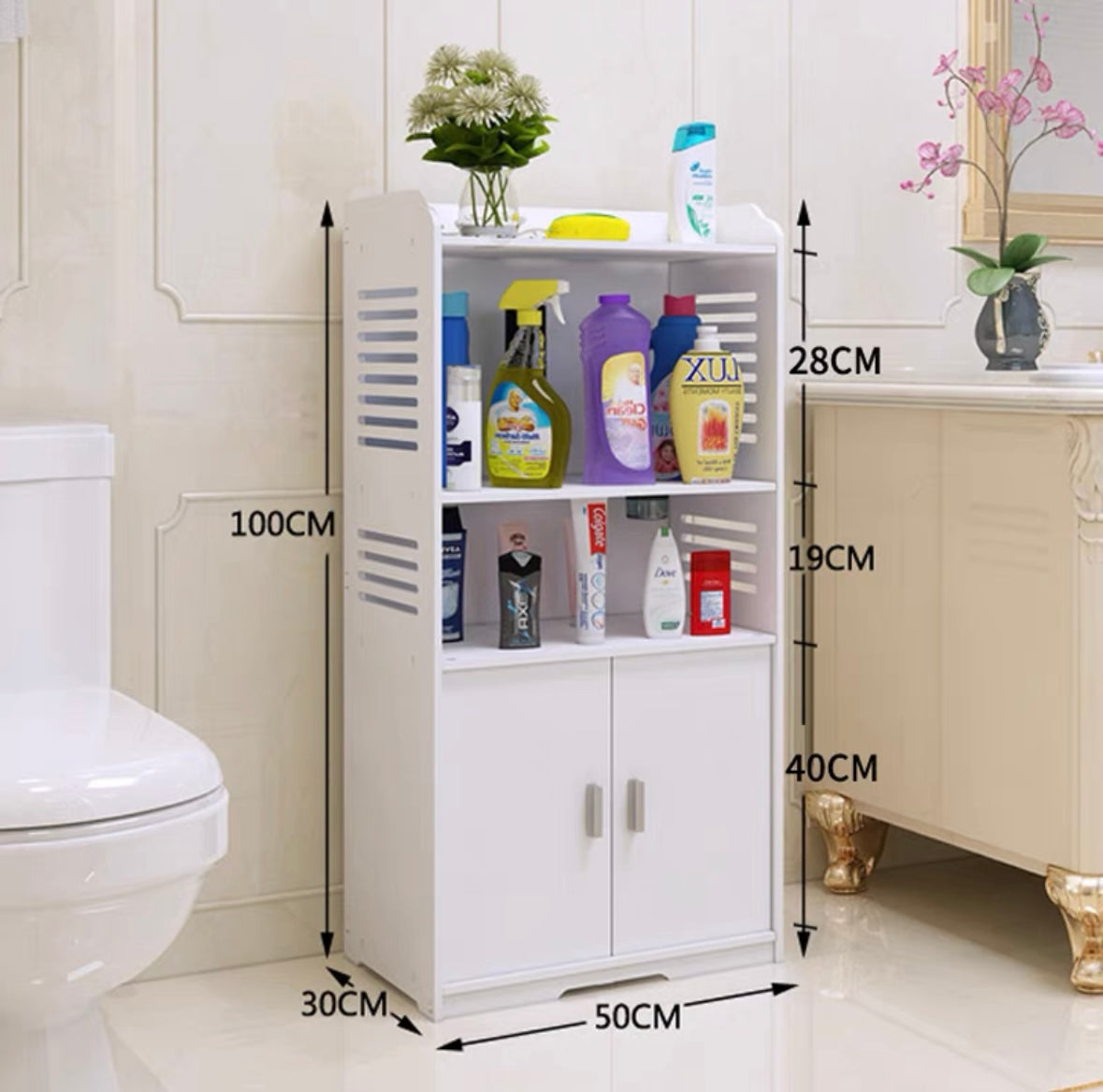 pvc Bathroom toilet storage rack floor-standing toilet toilet side cabinet bathroom storage storage rack washbasin rack waterproof