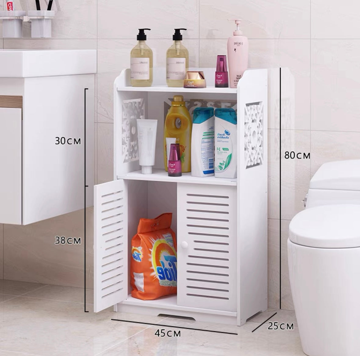 pvc Bathroom toilet storage rack floor-standing toilet toilet side cabinet bathroom storage storage rack washbasin rack waterproof