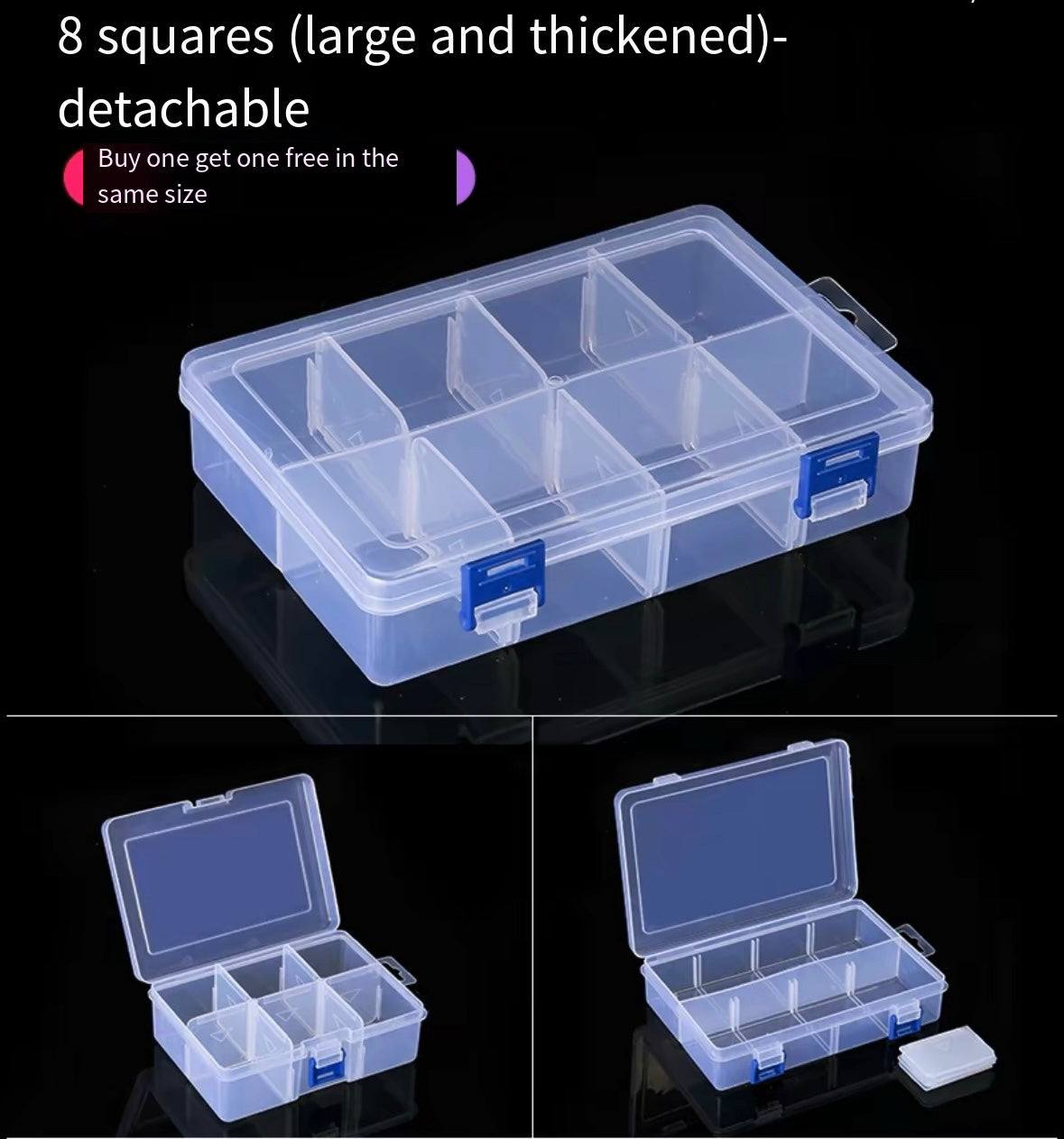 screw storage box plastic transparent classification grid tool electronic component sample box