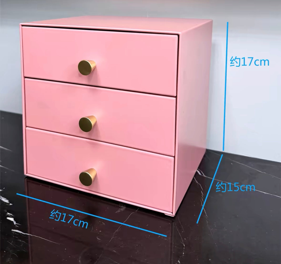 pvc Light luxury simple entrance cosmetics home stationery desktop metal carbon steel art drawer storage cabinet box storage box