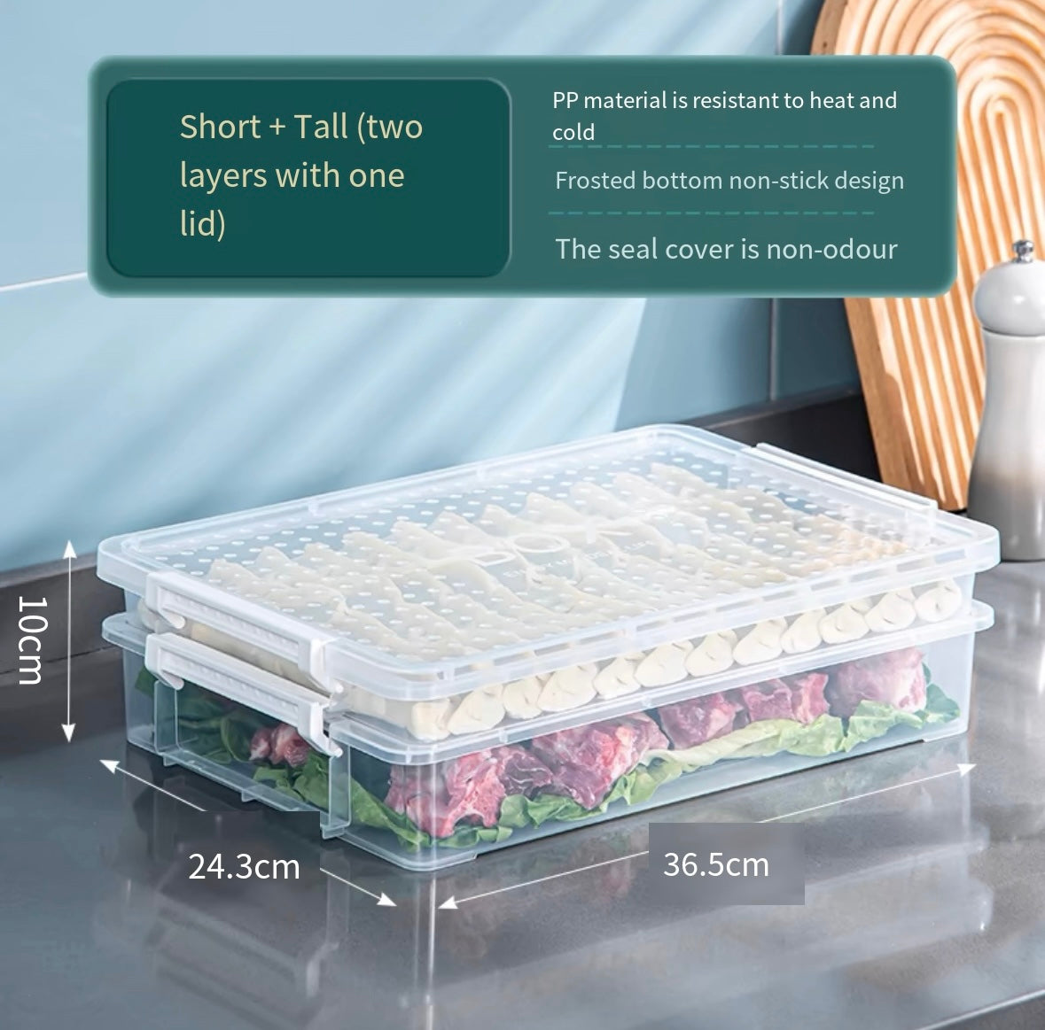 Refrigerator storage box meat preservation box vegetable frozen meat compartment box food grade food dumplings onion sorting artifact