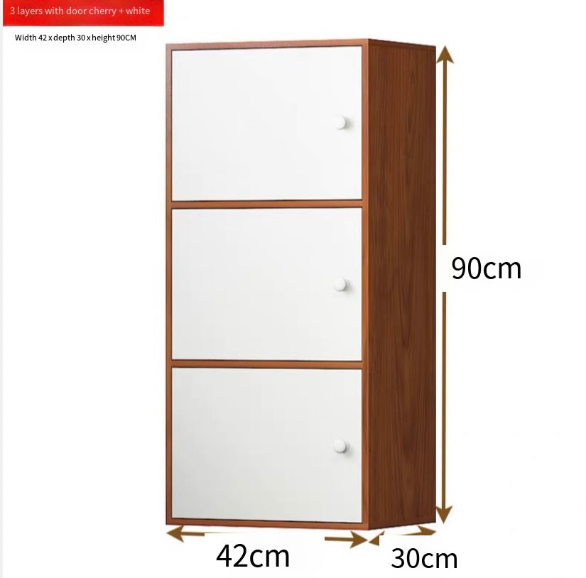 PVC Simple modern storage cabinet, freely combinable storage bookshelf with door storage cabinet