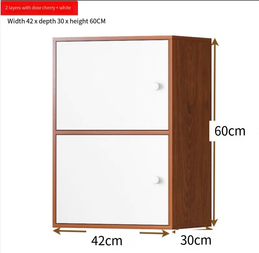 PVC Simple modern storage cabinet, freely combinable storage bookshelf with door storage cabinet