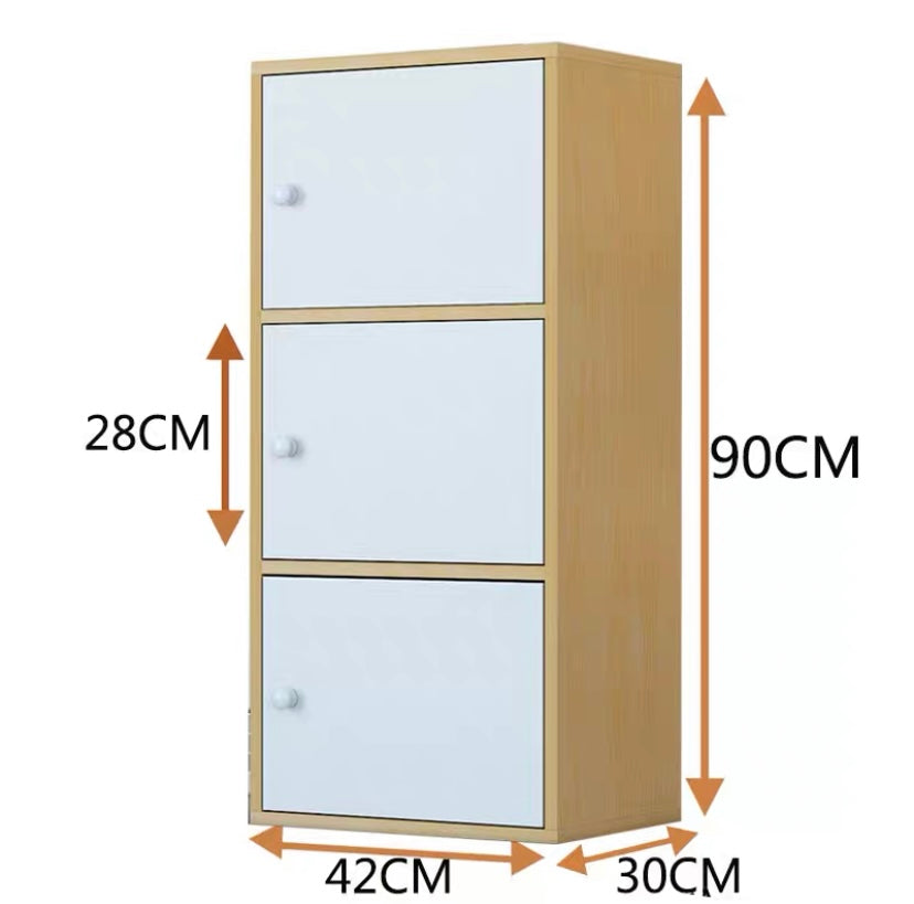 PVC Simple modern storage cabinet, freely combinable storage bookshelf with door storage cabinet