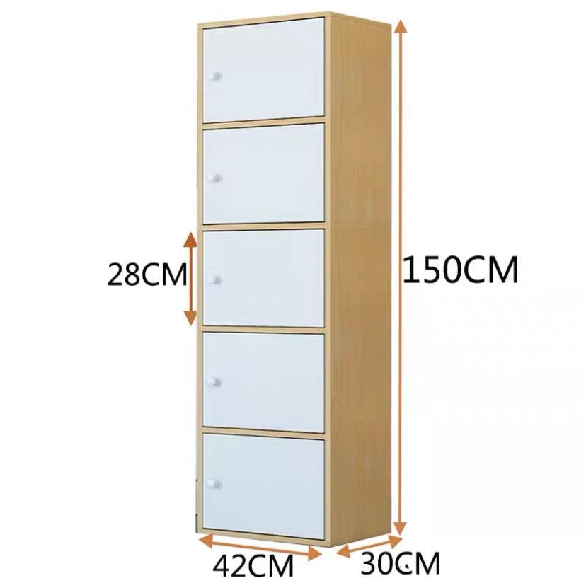 PVC Simple modern storage cabinet, freely combinable storage bookshelf with door storage cabinet