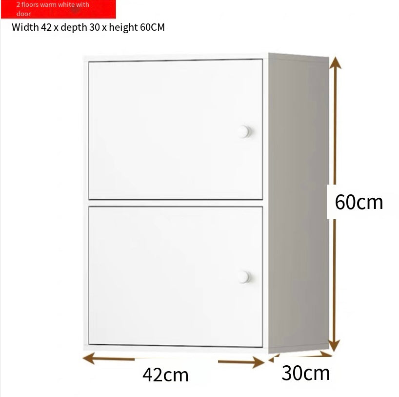 PVC Simple modern storage cabinet, freely combinable storage bookshelf with door storage cabinet