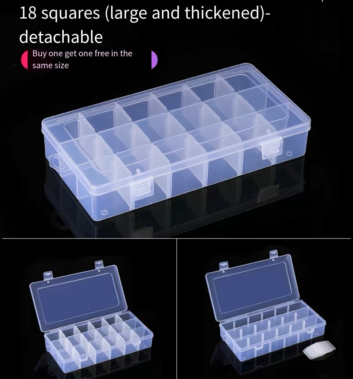 screw storage box plastic transparent classification grid tool electronic component sample box