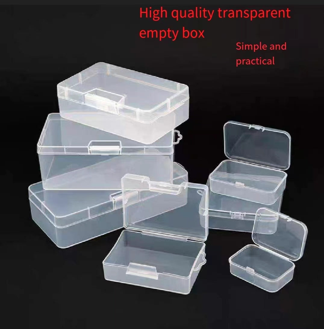 Small medicine box Rectangular transparent storage box thickened PP plastic box Makeup cotton swab small parts and tools finishing