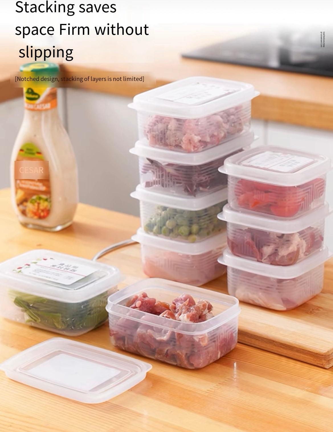 Frozen storage box refrigerator special packaging food grade fresh-keeping box sealed plastic compartment small box home organization