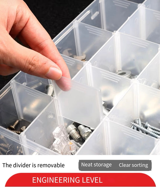 screw storage box plastic transparent classification grid tool electronic component sample box