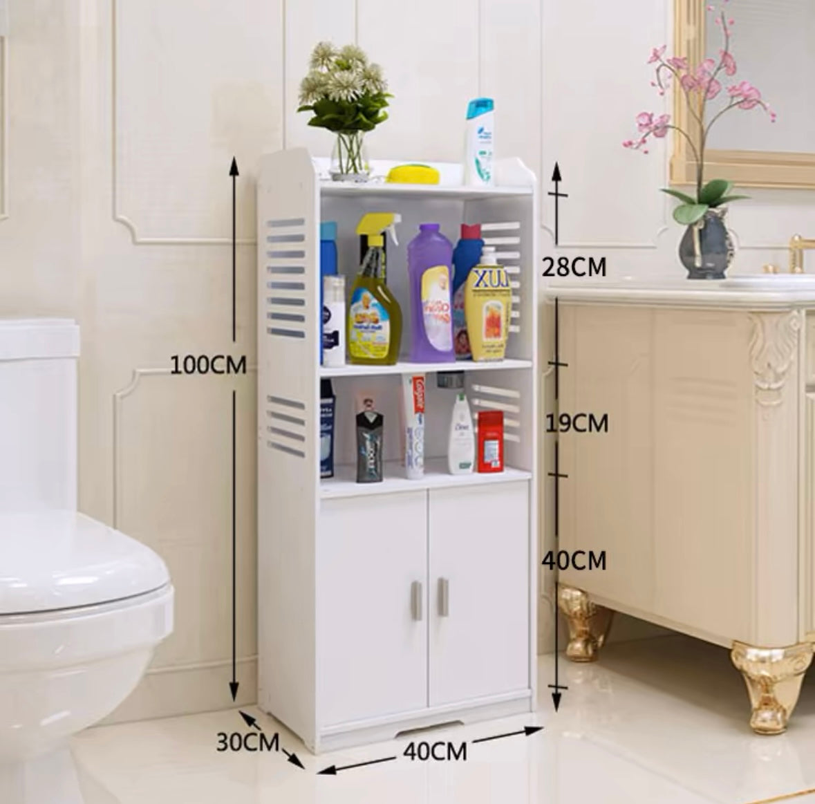 pvc Bathroom toilet storage rack floor-standing toilet toilet side cabinet bathroom storage storage rack washbasin rack waterproof