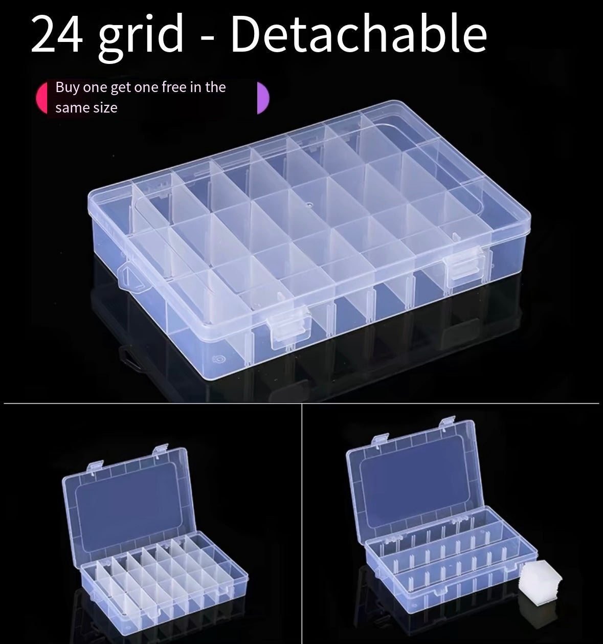 screw storage box plastic transparent classification grid tool electronic component sample box