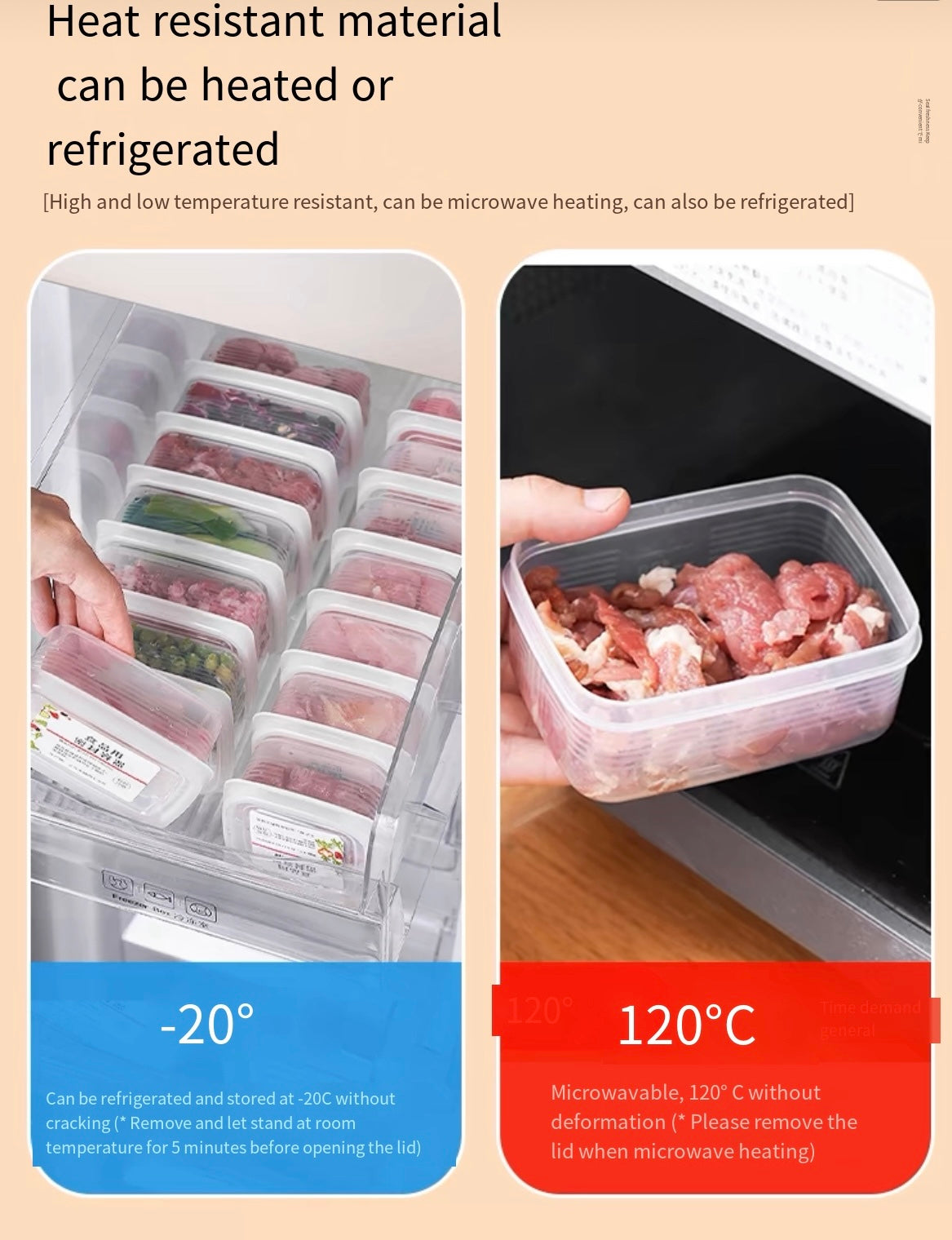 Frozen storage box refrigerator special packaging food grade fresh-keeping box sealed plastic compartment small box home organization