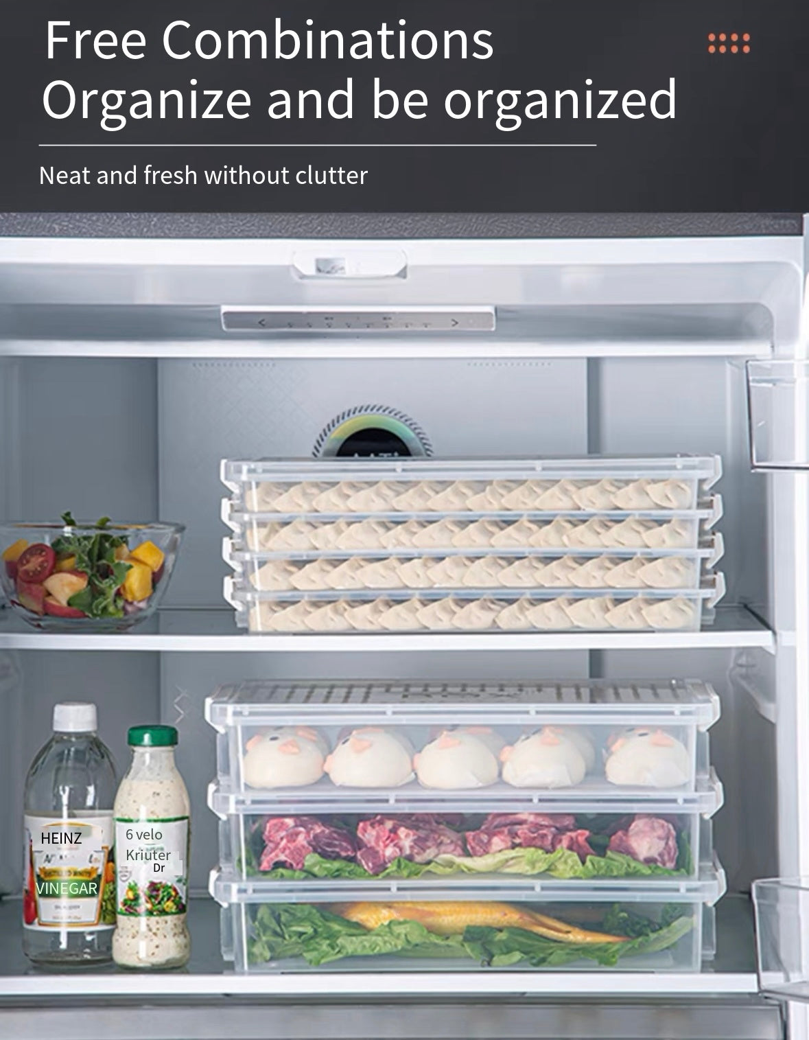 Refrigerator storage box meat preservation box vegetable frozen meat compartment box food grade food dumplings onion sorting artifact