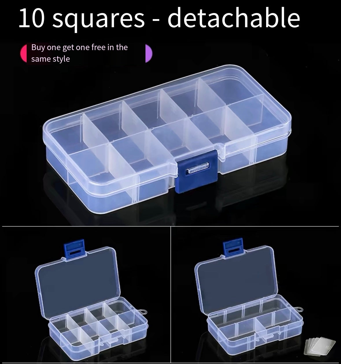 screw storage box plastic transparent classification grid tool electronic component sample box