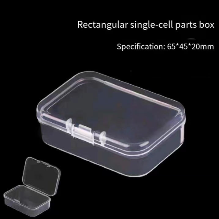 Small medicine box Rectangular transparent storage box thickened PP plastic box Makeup cotton swab small parts and tools finishing