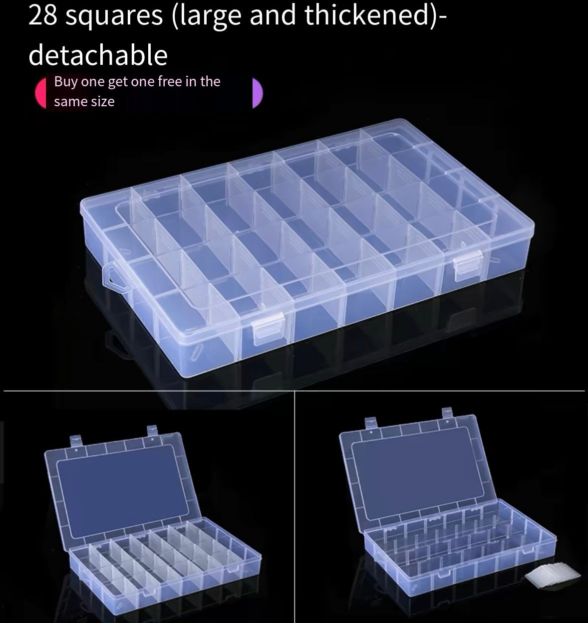 screw storage box plastic transparent classification grid tool electronic component sample box