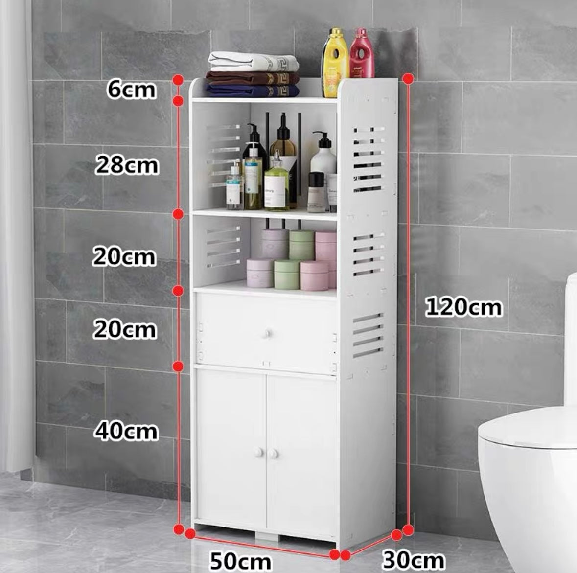 PVC Bathroom floor-standing storage rack multi-layer bathroom storage cabinet toilet wall-mounted toilet side cabinet narrow