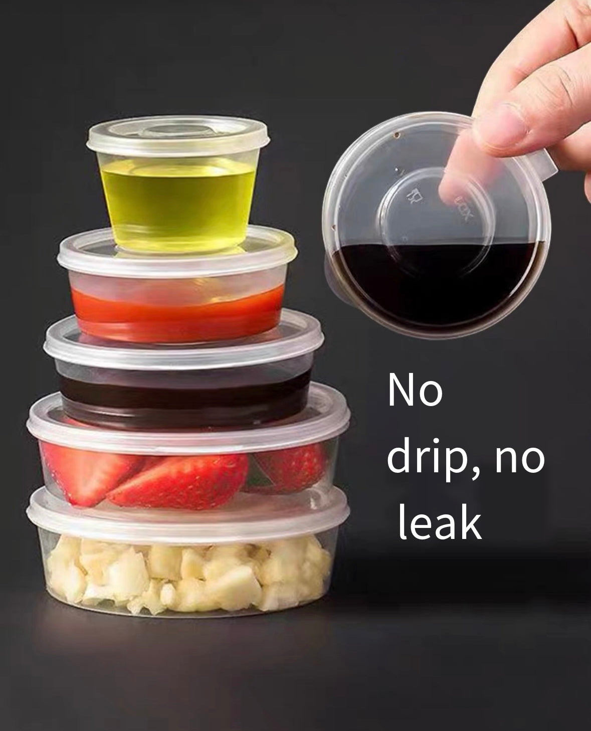 Disposable sauce cup commercial small dipping cup portable sealed with lid connected takeaway packaged sauce box sub-packaging box