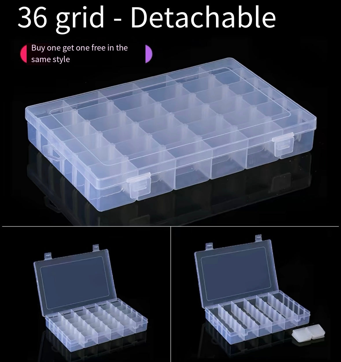 screw storage box plastic transparent classification grid tool electronic component sample box