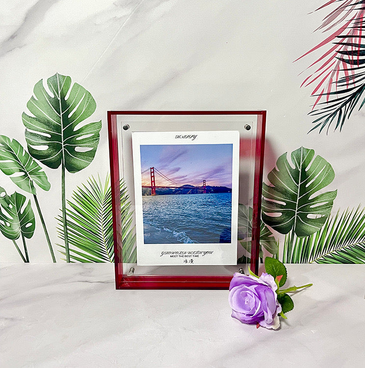 Acrylic transparent colorful edge floating photo frame table transparent poster photo frame painting ins picture frame frame