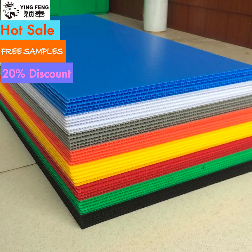 4x8 Black Corflute Correx Coroplast Plate Sheet Cardboard PP Honeycomb Panels Sheets Corrugated Polypropylene Hollow Plastic 3mm